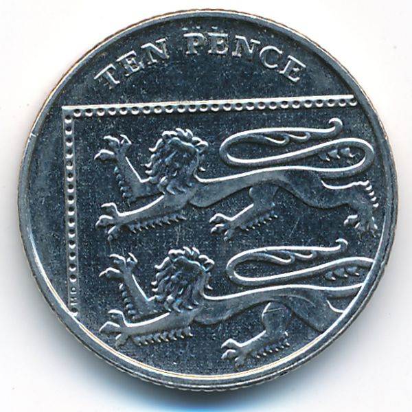 Великобритания, 10 пенсов (2014 г.)