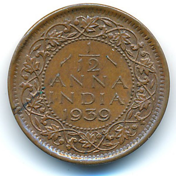 Британская Индия, 1/12 анны (1939 г.)