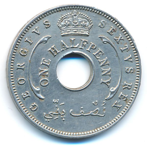 British West Africa, 1/2 penny, 1951