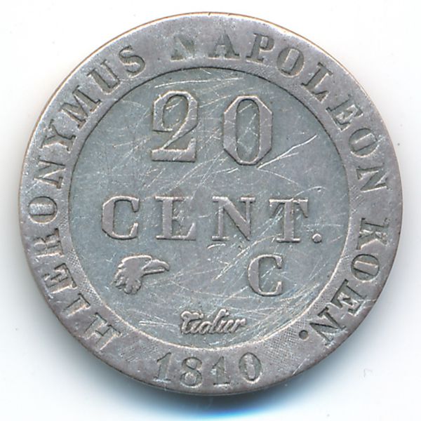 Westphalia, 20 centimes, 1810