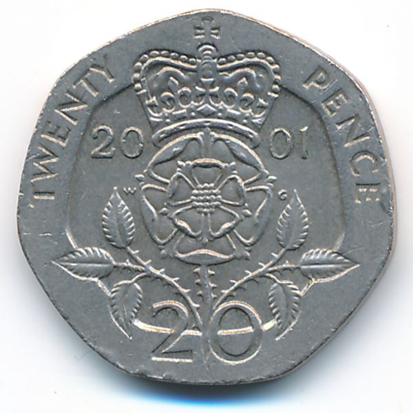 Великобритания, 20 пенсов (2001 г.)