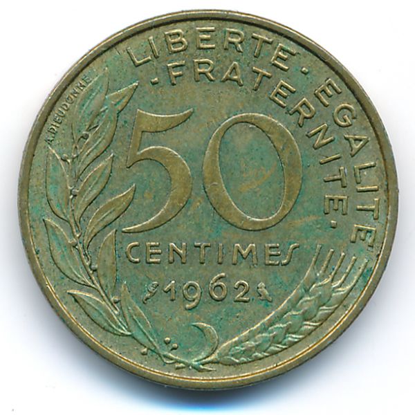 Франция, 50 сентим (1962 г.)