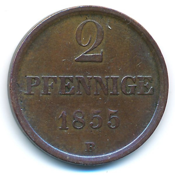 Брауншвейг, 2  пфеннинга (1855 г.)