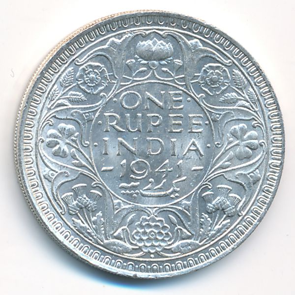Британская Индия, 1 рупия (1941 г.)