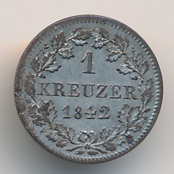 Бавария, 1 крейцер (1842 г.)