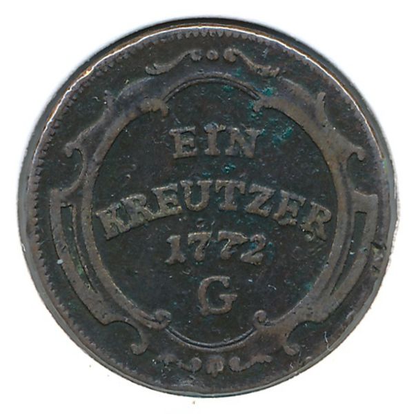 Бургау, 1 крейцер (1772 г.)