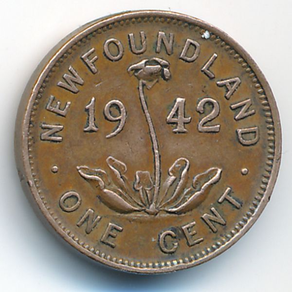 Ньюфаундленд, 1 цент (1942 г.)