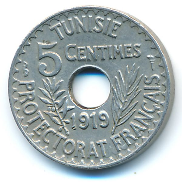 Тунис, 5 сентим (1919 г.)