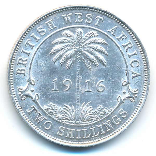 Британская Западная Африка, 2 шиллинга (1916 г.)