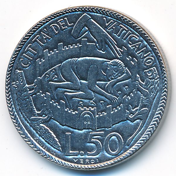 Ватикан, 50 лир (1975 г.)