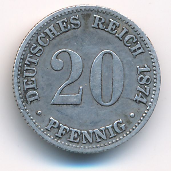 Германия, 20 пфеннигов (1874 г.)