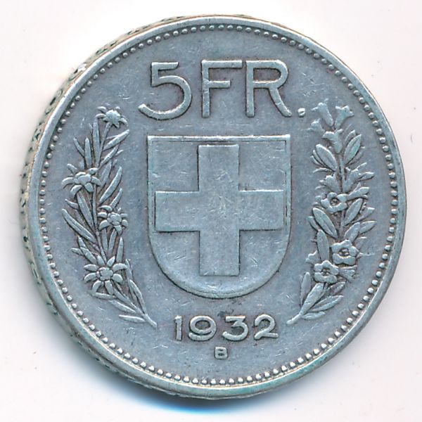Швейцария, 5 франков (1932 г.)