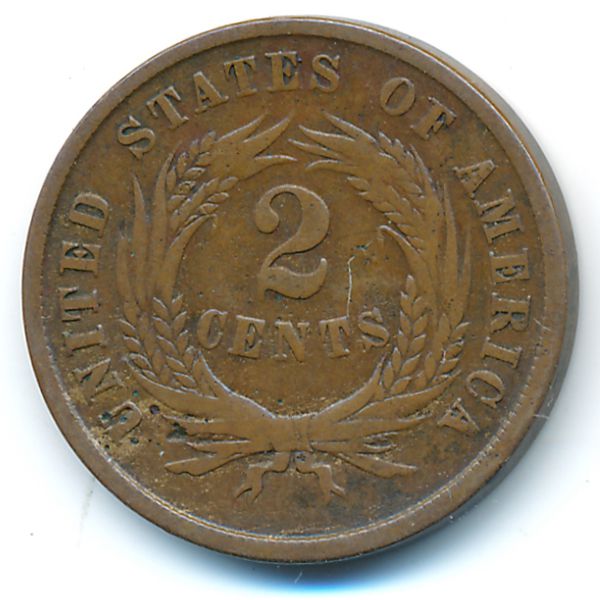 США, 2 цента (1865 г.)