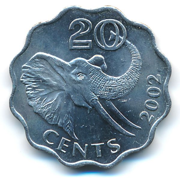 Свазиленд, 20 центов (2002 г.)