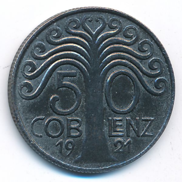 Кобленц., 50 пфеннигов (1921 г.)