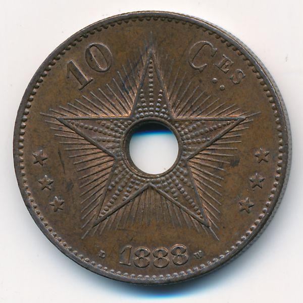 Бельгийское Конго, 10 сентим (1888 г.)