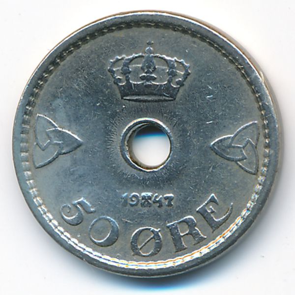 Норвегия, 50 эре (1947 г.)