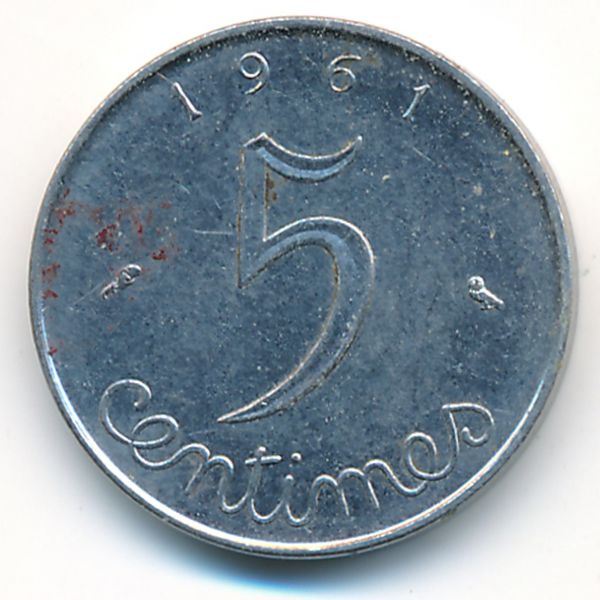 Франция, 5 сентим (1961 г.)