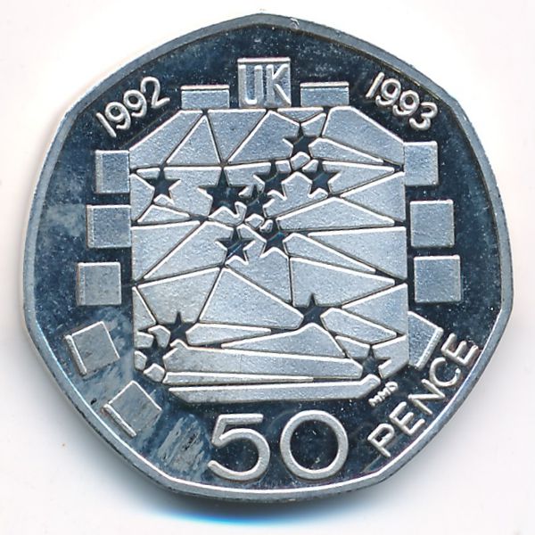 Великобритания, 50 пенсов (1992 г.)