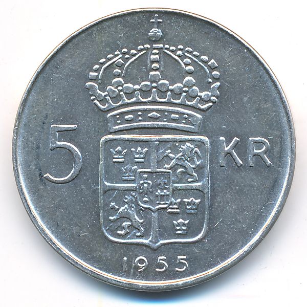 Швеция, 5 крон (1955 г.)