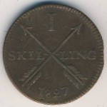 Швеция, 1 скиллинг (1819–1830 г.)