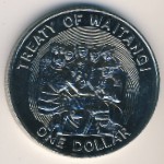New Zealand, 1 dollar, 1990