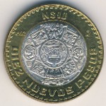Mexico, 10 nuevos pesos, 1992–1995
