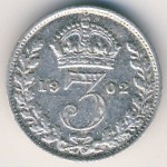 Great Britain, 3 pence, 1902–1904
