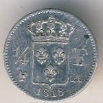 France, 1/4 franc, 1817–1824