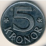 Sweden, 5 kronor, 1993–2009