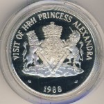 Cayman Islands, 5 dollars, 1988