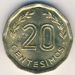 Uruguay, 20 centesimos, 1976–1981