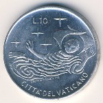 Vatican City, 10 lire, 1969
