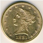 США, 10 долларов (1866–1907 г.)