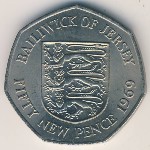 Джерси, 50 новых пенсов (1969–1980 г.)