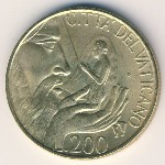 Vatican City, 200 lire, 1988