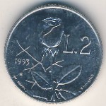 San Marino, 2 lire, 1993