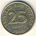 Тринидад и Тобаго, 25 центов (1966–1972 г.)