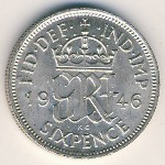 Великобритания, 6 пенсов (1937–1946 г.)