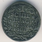 Гамбург, 1 шиллинг (1725–1768 г.)