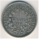 France, 5 francs, 1848–1849