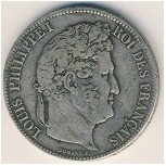 France, 5 francs, 1832–1846