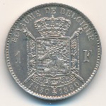 Belgium, 1 franc, 1880