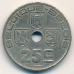 Belgium, 25 centimes, 1938–1939