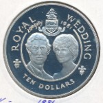 Cayman Islands, 10 dollars, 1981