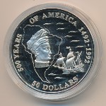 Cook Islands, 50 dollars, 1993