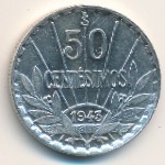 Uruguay, 50 centesimos, 1943
