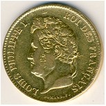 France, 40 francs, 1831–1839