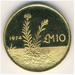 Malta, 10 pounds, 1974
