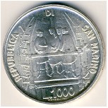 San Marino, 1000 lire, 1977